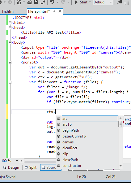 Visual studio 11 and javascript